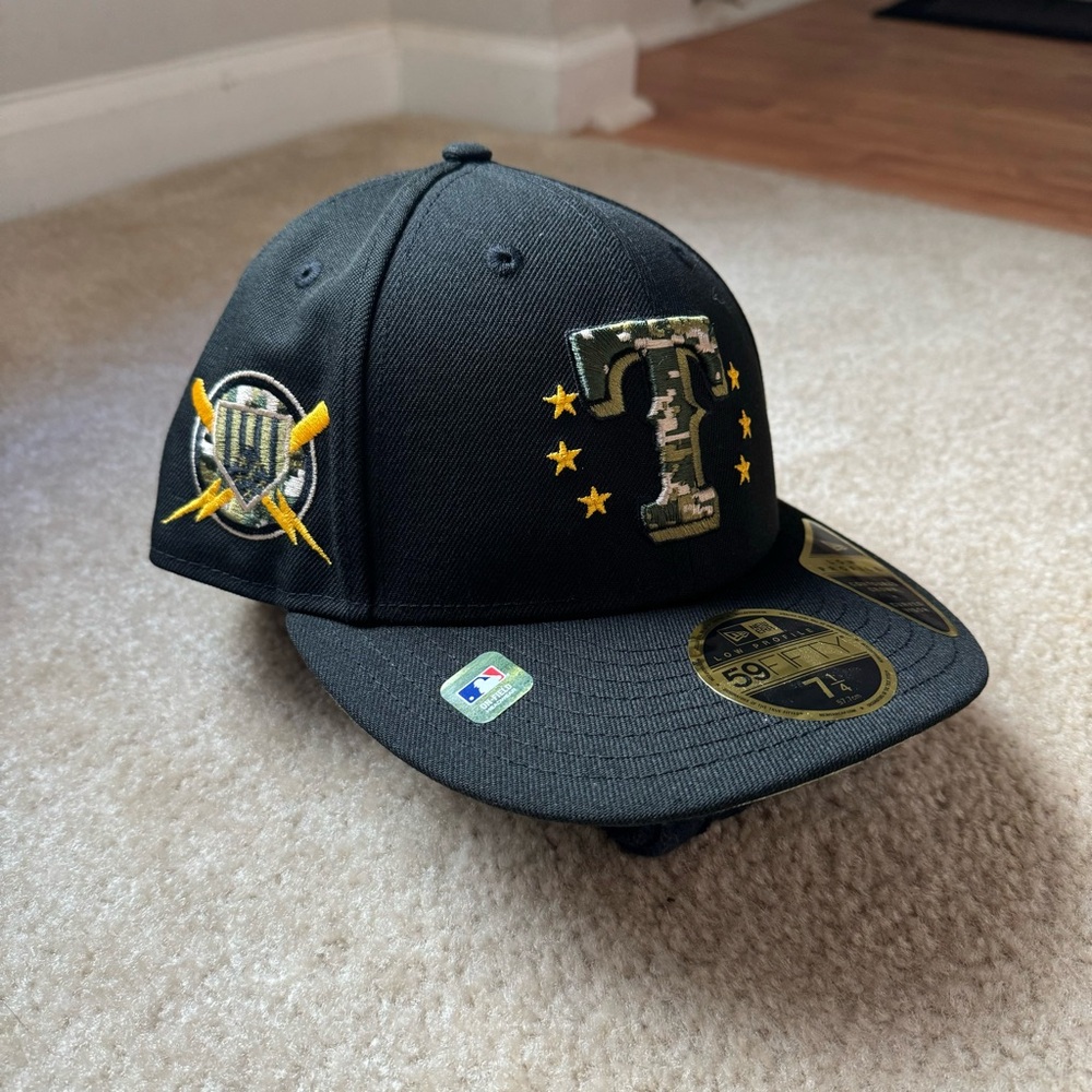 Texas rangers armed forces day hat